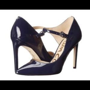 Sam Edelman Nora Navy Blue Patent Leather Mary Jane Heels